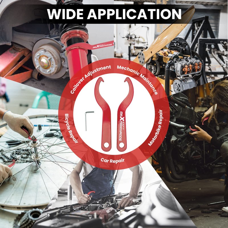 maXpeedingrods Spanner Wrench Set Universal C Spanner Hook Wrenches Coilover