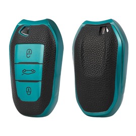 ontto ontto Schlsselhlle Autoschlssel Hlle Passt fr Peugeot 308 408 508 2008 3008 4008 5008 Citroen C4L C6 C3-XR Picasso DS3 DS4 TPU Silikon Schlsseletui Schutzhlle Schlsselanh?nger-Leder Grn