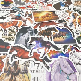 AOWDIAO 100 Pcs Horse Stickers Pack, Waterproof Vinyl Stickers for Water Bottle, Laptop, Horse Party Favors & Gifts for Girls, Women, and Kids