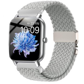 VELULYX Nylon Braided band Compatible with Veryfit IDW19/IDW13/IDW15/IDW18, 22MM Elastic Band for Goryfit Smart Watch T50/T60/T70/P66/P66D/P72/P95/P99, Y66/Y6,YB54, H1/D1, G39, LW11/LW36/LW51