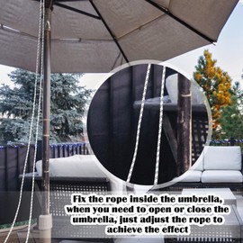 Woanger 2 Pcs Outdoor Patio Umbrella Cord Line Nylon Rope 20 ft Replacement String Parts for Patio Umbrella Base Outdoor Replacement Accessories(0.16'' Diameter)