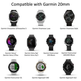 Vancle Armband für Garmin Venu Sq/Sq Music/Venu Sq 2 /Sq 2 Music, 20 mm Sport-Silikonbänder für Garmin Venu 2 Plus