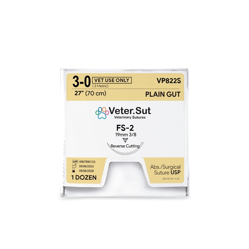 Veterinary Sutures - VeterSut Plain Gut Absorbable Surgical Suture USP