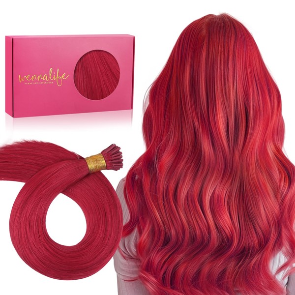 WENNALIFE I Tip Hair Extensions Human Hair, 50g 50s 20
