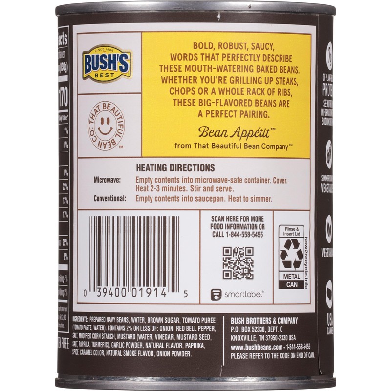 Bush's Southern Pit Barbecue Grillin' Beans, 22 OZ. (Pack of