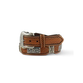 ARIAT Western Belt Mens Scalloped Edges Rawhide Wrap Tan A1040508, Tan, 40