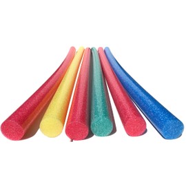 Solid Core Extra Long 60" Swim Noodles 6 Pack Deluxe Solid Core Foam Noodles (Red Multi)