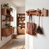 Mid Century Modern Wood Coat Rack Wall Mount with Shelf,