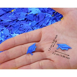 ONLYKXY 600pcs Graduation Cap Table Confetti Decor Glitter Graduation Hat Decoration for High School College Grad Party Decor Chocolate Favor Envelope Decal Foil Theme Scatter Bless Confetti (Blue)