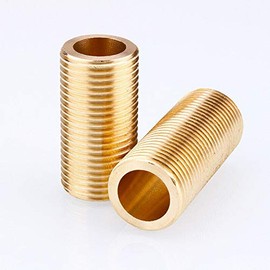 Threaded Tube 2PCS 1/2" Brass Running Nipple Long Threaded Plumbing Fitting for Tank Connectors (60mm)
