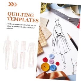 jojofuny 1set Acrylic Ruler Set for Quilting Multi Use Patchwork Templates with Humanoid Design Durable Sewing Aid for DIY Fabric Crafts and Tailoring 5pcs