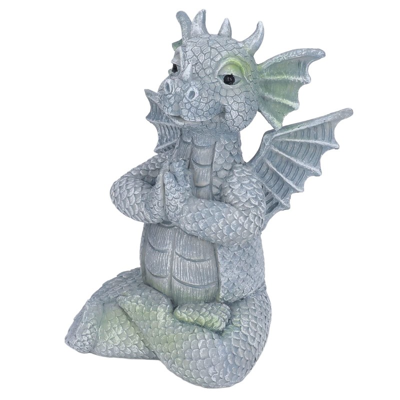 Small Dinosaur Sculpture Meditated Statue Home Ornament for Garden Tree