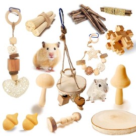 Juguetes de hámster, para hámster, jerbos, ratones, ratas y otros animales pequeños para masticar y jugar, inducirlos a moler sus dientes, reducir la depresión. (Patrón B)