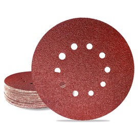 Meccion 225 mm Sandpaper Velcro Pack of 25 Sanding Discs Grit 10 Hole Round Sandpaper for Drywall Sanders Random Orbital Sanders Sanding Giraffe (60 Grit)