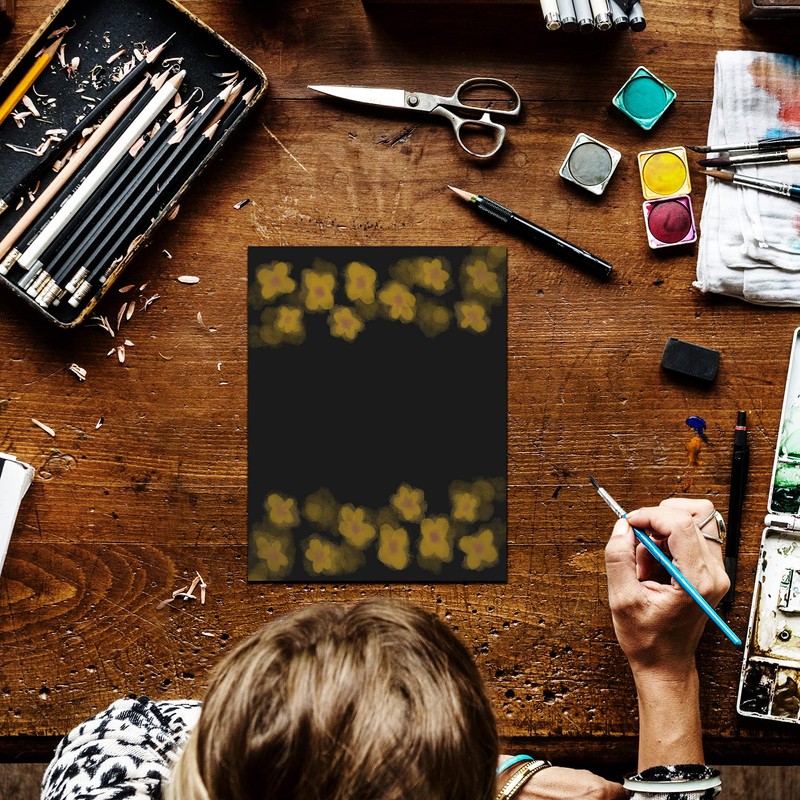 Heavyweight Solid Black Cardstock (8 1/2" x 11") - 50