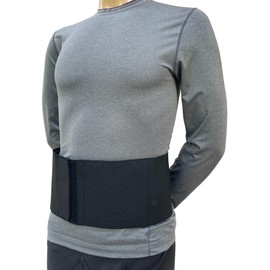 FlexaMed Umbilical Navel Hernia Belt with Compression Pad Black (6 Inch, X-Large)