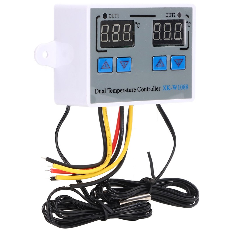Dual Display Temperature Humidity Controller Heating Cooling Thermostat Switch NTC