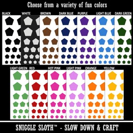 Pentagon Solid Temporary Tattoo Water Resistant Fake Body Art Set Collection - Purple (One Sheet)