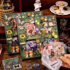 400+ Pegatinas de Naturaleza Estética Vintage, Apliques Decorativos Florales de Mariposa, Pegatinas de Plantas para álbumes de Recortes, Cuadernos, Diarios (Vida)