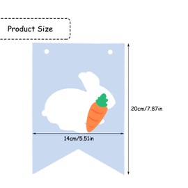 Bojueshaw 1Set Easter Party Hanging Bunting,Happy Easter Banner,Bunny Banner Home Decor,Party Bunting Spring Fling Decorations