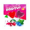 Valentine Heart Shaped Lollipops, Strawberry & Cream Flavor, Red &