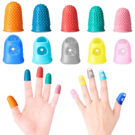 Rubber Finger Tips Guard, 30 Pieces in 10 Colors
