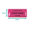 ID Name Badge Gel Domed Pink 76 x 32mm Bespoke