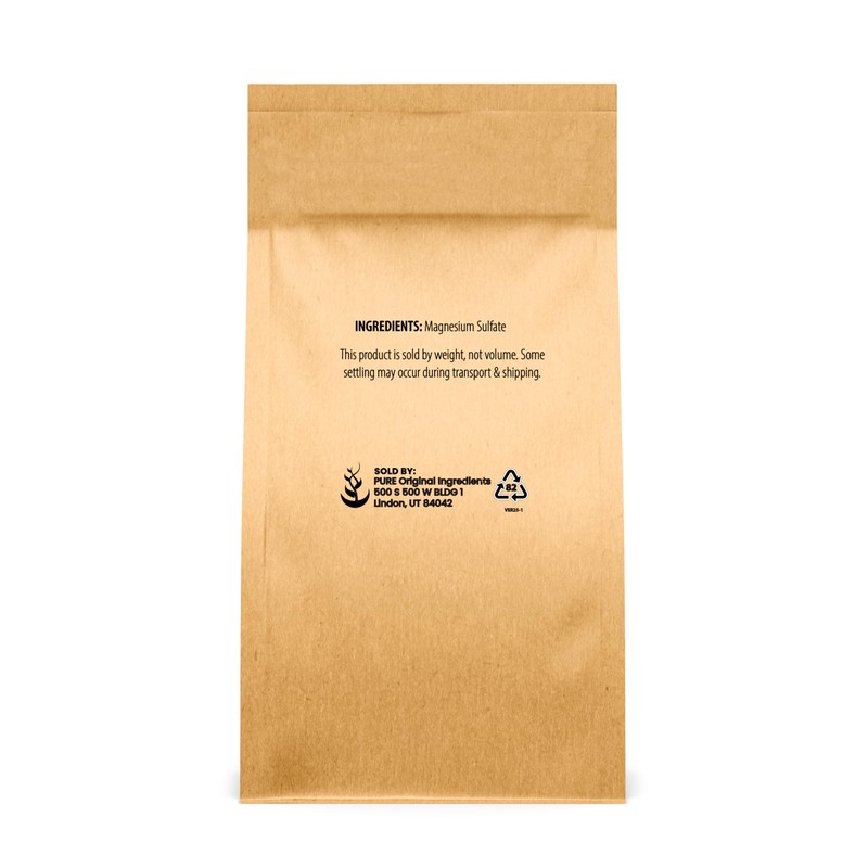 Pure Original Ingredients Epsom Salt Pure Magnesium Sulfate, Food Grade,
