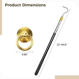 Homaisson Attic Ladder Pull Down System, Stainless Steel Retractable Rod Kit with Hook, Attic Steps Pull Down, Quality and Easy to Install, Replacement Parts for Various Needs