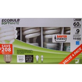 Feit Electric Esl13t/4 4 Pack 13 Watt Cfl Spiral Bulb