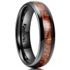 King Will NATURE 6mm Black Domed Koa Wood Ceramic Ring