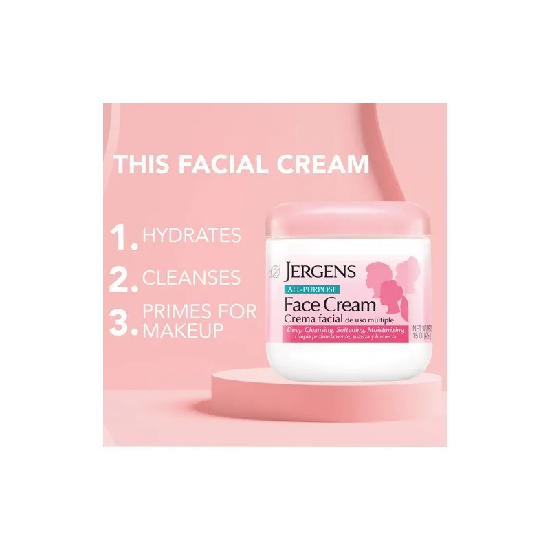 Jergens Crema Facial Humectante De Limpieza Profunda 15bote
