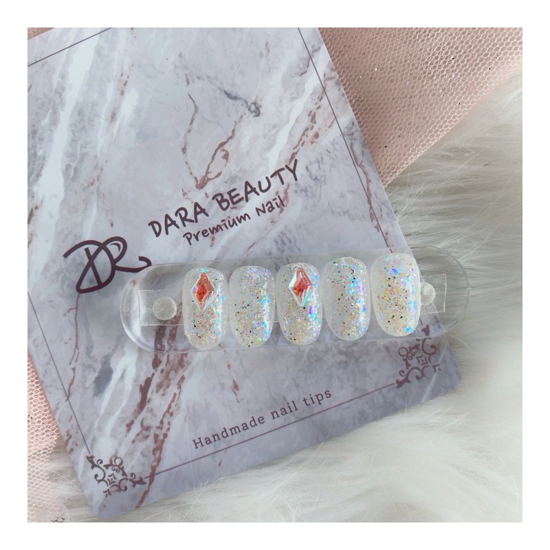 [Handmade Nail Tips] Glitter Glass Nails / [수제네일팁] 글리터 유리알네일