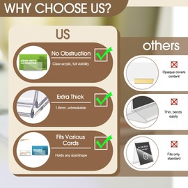 Chunful 12 Pcs Mini Acrylic Sign Holder 1.4 x 1.4 Inch Slant Back Table Number Holders Clear L Shape Price Name Label Display Stands for Party Office Store Retail Shop Store Wedding Display