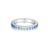 925 Sterling Silver Eternity Ring with Blue Crystals - Women's