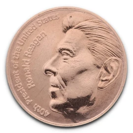1oz (1oz - AVDP) .999 Fine Copper "Ronald Reagan - 40th President of the United States"