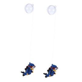 COLLBATH Decorative Diver Fish Tank Ornaments 2 Pack Floating Aquarium Decorations with Suction Cups for Easy Installation
