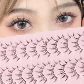 【Nuevas pestañas de manga que parecen grupos individuales】: Pestañas puntiagudas con un efecto adelgazante único para crear pestañas postizas de manga, como pestañas de muñeca. Pestañas de an