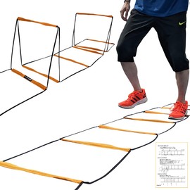 Fungoal Ladder Speed Ladder 3.2 [Tangle Free] [Pop-up Type] Training Manual Included Agility Quickness Soccer Field Tennis Baseball Basketball Boxing Kids Indoor Outdoor