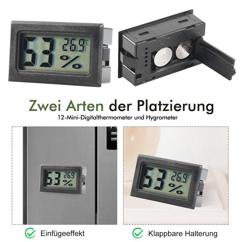 12 x Digital Thermometer Hygrometer Indoor Mini Room Thermometer Indoor