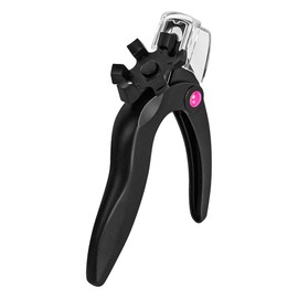 POFET Artificial Nail Tip, Professional Adjustable Artificial Nail Cutter, Nail Catcher Trimmer with Turntable for Various Nail Shapes, Black