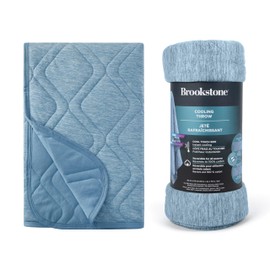 Brookstone Cooling Comfort Throw - Innovative Cooling Dual-Sided Throw - Oversized Cool Blanket for Hot Sleepers - Cooling Blankets for Sleeping - Nylon and Polyethylene Cooling Blanket - Faded Denim
