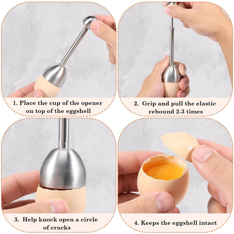 FESSOSKO 6 Pcs Plastic Egg Cups, Round Egg Cup with