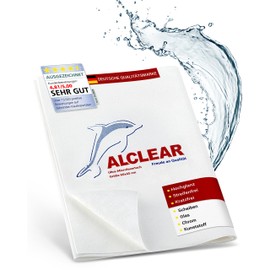ALCLEAR Car Microfibre Cloth Dry Miracle for Car Care, Car Paint, Motorcycle, Kitchen and Household - Microfibre Tea Towel - Soft Drying Towel - 60 x 40 cm Blue, White