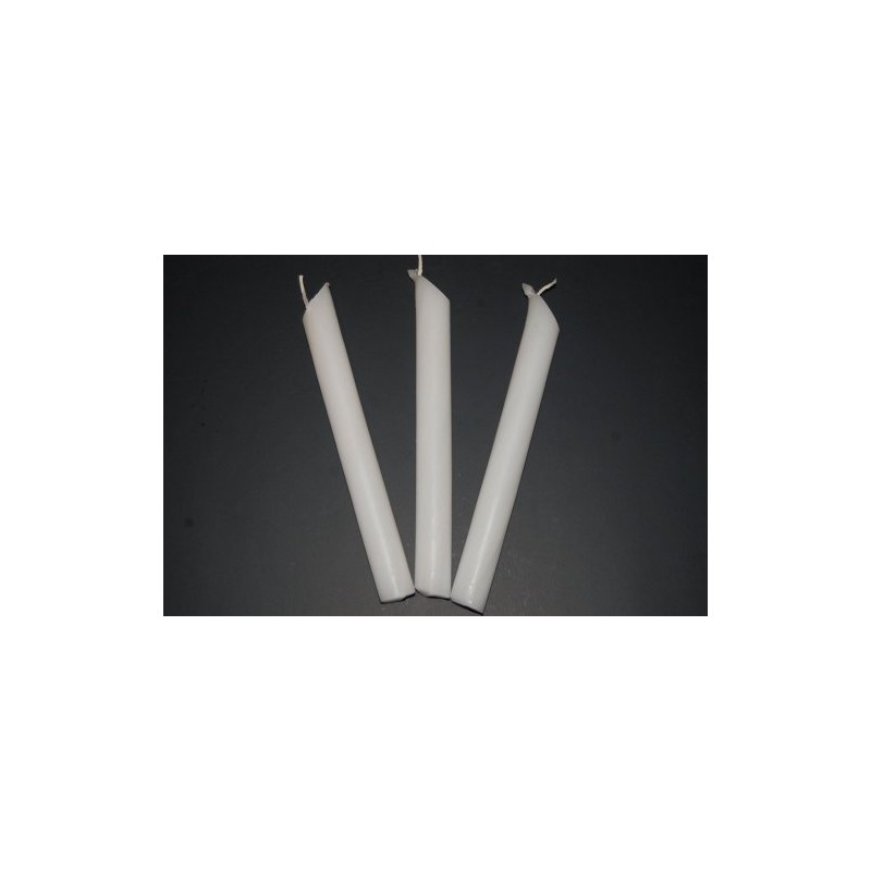 Set of 3 White Blacklight Reactive Drip Candles