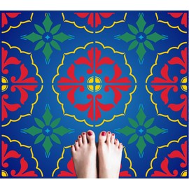 Stencils for Walls: Mexican Tile Stencil, 12 x 12 inch 4 Tile - Talavera Moroccan Turkish Italian Tile