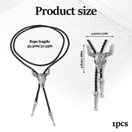 Bansusu 1Pc Cowboy Necklace Adjustable Cowboy Neck Tie Sturdy Non Fading Mens Leather Necklace Bolo Tie Vintage Reuse For Men Women Wild West Theme Cowboy Party Fashion Shows Punk Rock Gatherings