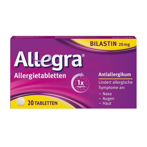 Allegra Allergy Tablets Pack of 20 Active Ingredients Bilastin – QuickA for hay fever