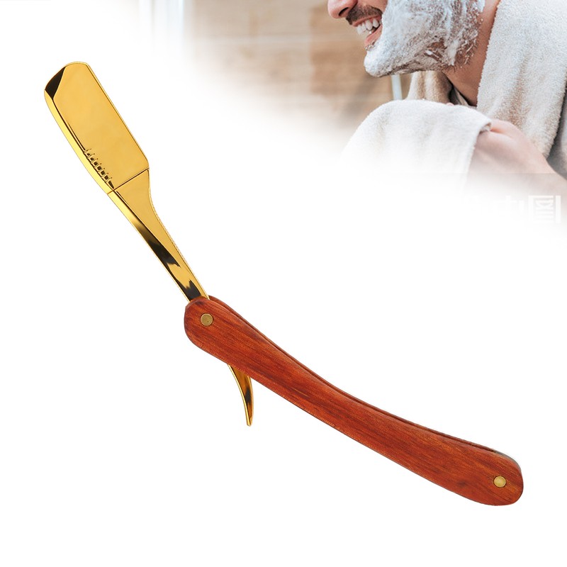 Old Style Straight Razor Rosewood Handle Straight Edge Barber Razor