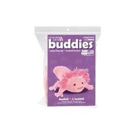 Leisure Arts Crochet Buddies Axolotl Kit – Beginner Friendly Crochet Kit for Adults with Yarn, Hook, Needle & Instructions – Make Your Own 3” Amigurumi Axolotl